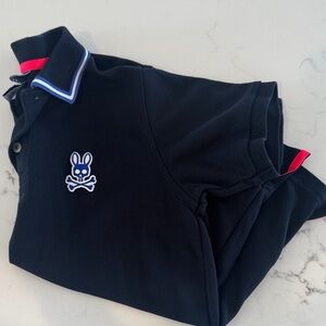 Psycho Bunny Navy Polo with Embroidered Bunny Logo